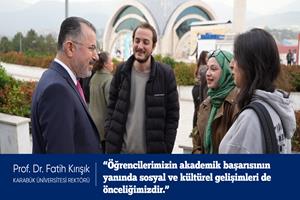 Rektör Prof. Dr. Fatih Kırışık, Öğrencilerle Sosyal Yaşam Merkezi'nde Buluştu