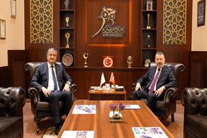 Adana'ya Atanan Karabük Valisi Yavuz’dan KBÜ Rektörü Kırışık’a Veda Ziyareti