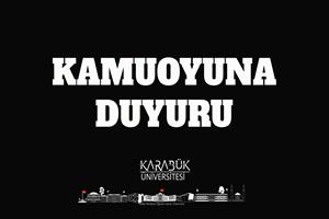 KAMUOYUNA DUYURU