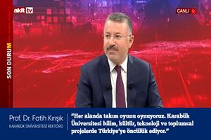 Rektör Kırışık, Akit TV'nin Canlı Yayın Konuğu Oldu